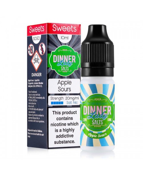 APPLE SOURS NICOTINE SALT E-LIQUID BY DINNER LADY ...