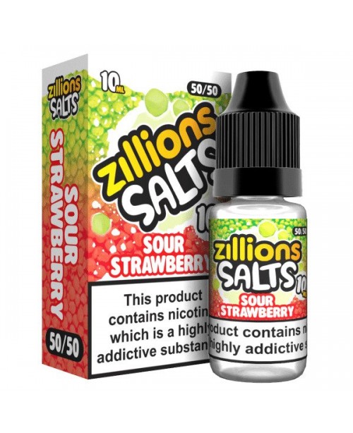 SOUR STRAWBERRY ZILLIONS NICOTINE SALT E-LIQUID BY...