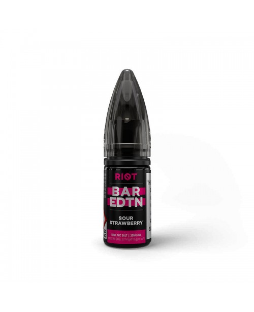 SOUR STRAWBERRY RIOT BAR EDTN NICOTINE SALT E-LIQU...